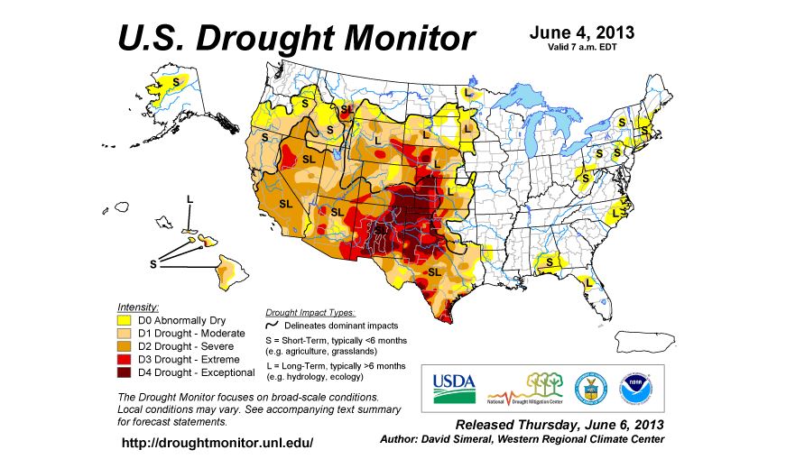 US Drought Monitor June 4th 2013